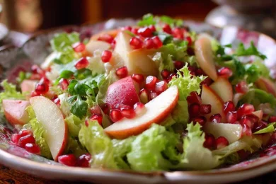 Crisp Apple–Pomegranate Lettuce Salad for Your Sukkah Table