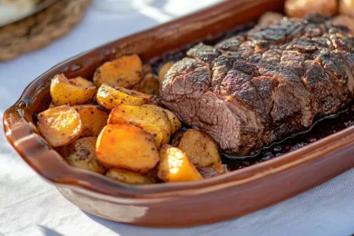 Passover Asado in Red Wine with Caramelized Potatoes