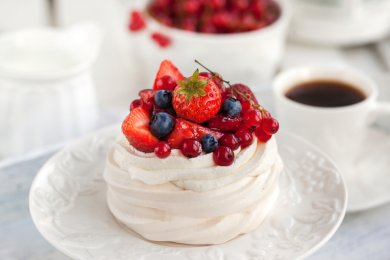 Passover Pavlova with Berries and Lemon Cream