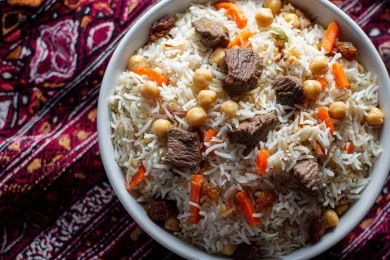 Traditional Oshplov: A Hearty Bukharian Rice and Meat Dish for Sukkot