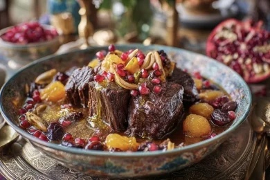 Rosh Hashanah Beef Stew With Apples, Honey, and Pomegranate