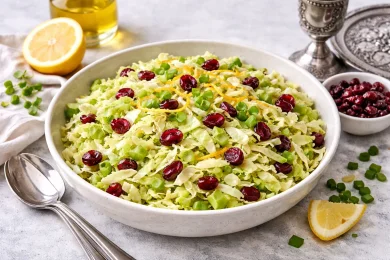 Simple Cabbage Salad for Passover with Citrus and Cranberries