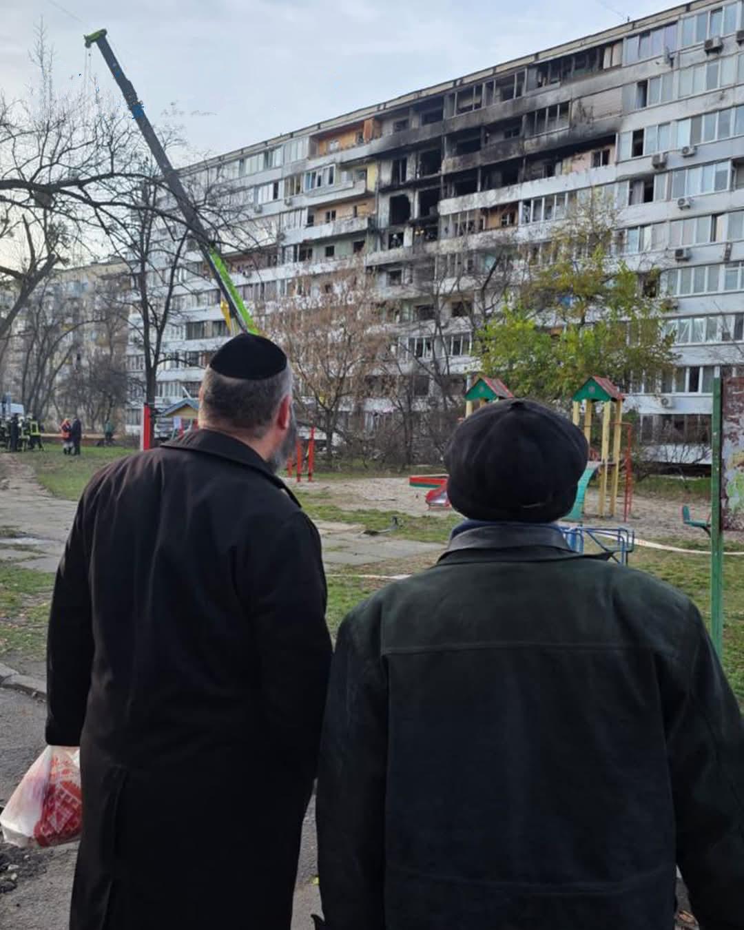 Outside a community member's home following a direct hit (Photo: Mordechai Levenhertz)