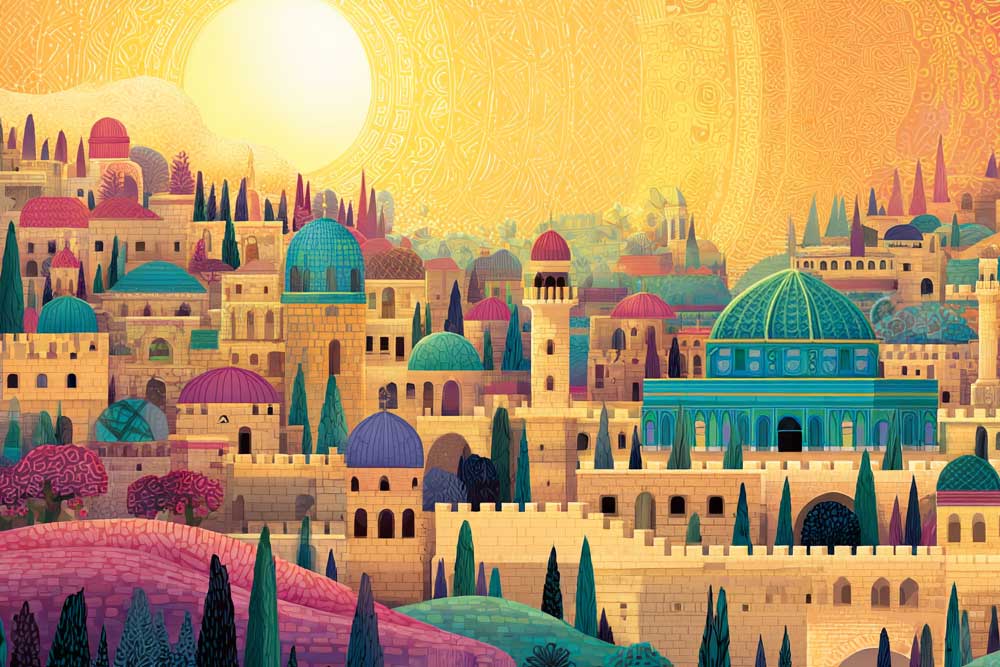 An Illustration of Jerusalem from Elena's book about her journey to Israel