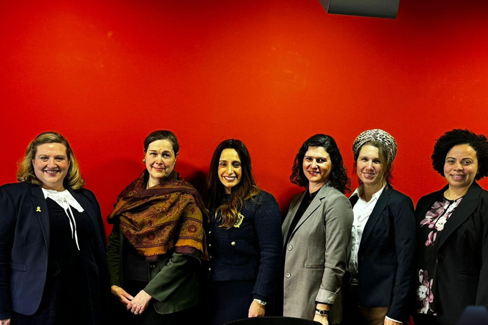 The Israeli delegation together with the team in Washington