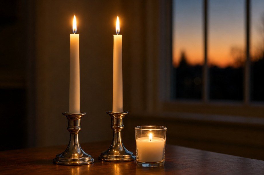 Yom Kippur candle lighting before sundown